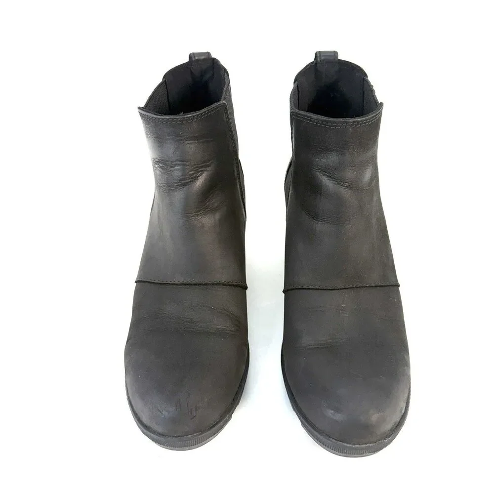 SOREL Boots Womens Size 10 Black Joan of Arctic Wedge II Chelsea Ankle Pull On